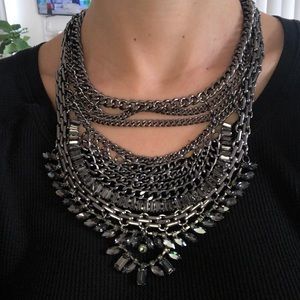 Chain link gun metal necklace